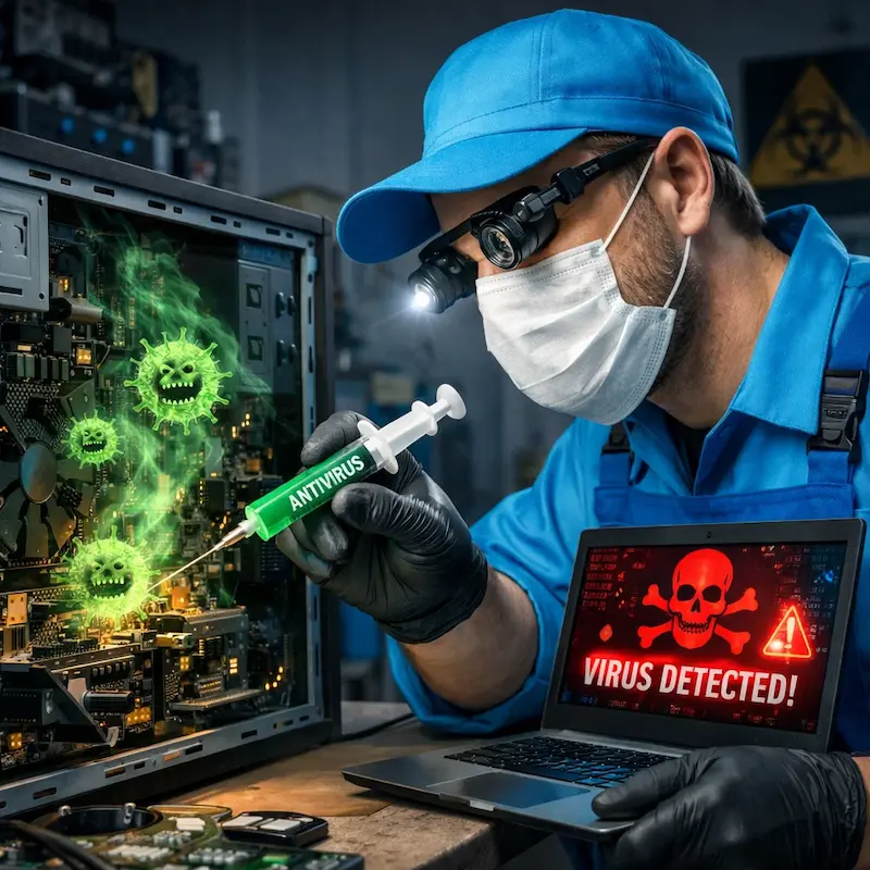 Лечение компьютера от вирусов в Чебоксарах на дому